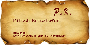 Pitsch Krisztofer névjegykártya